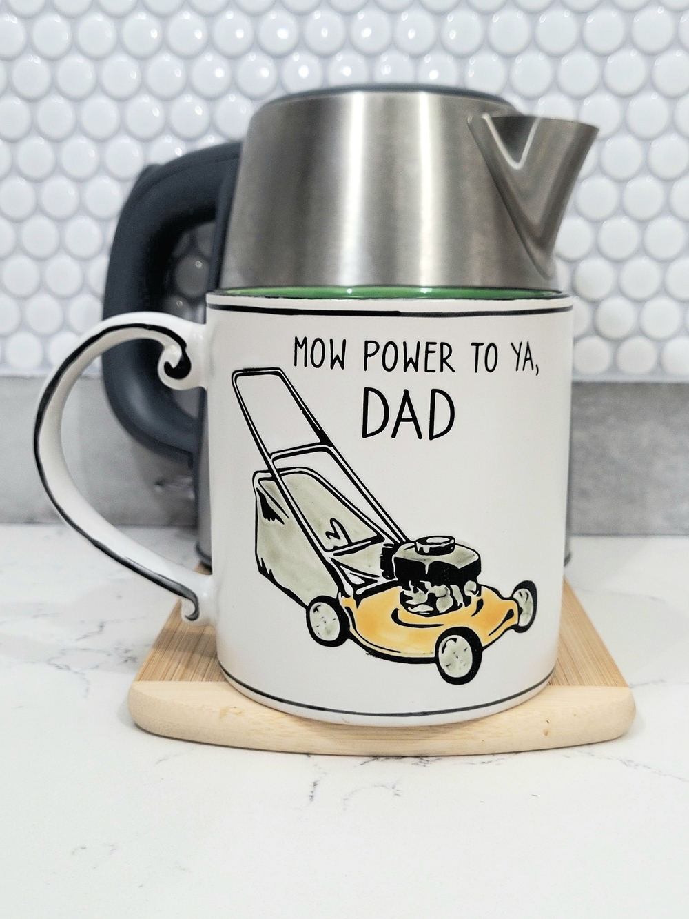 Spectrum Designz White "Mow Power to Ya, Dad" Ceramic 21 oz Mug